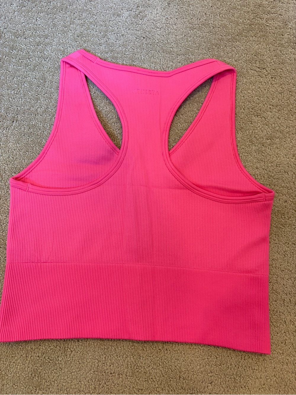 Athleta Hot Pink Ribbed Racerback tank -new-never worn - Picture 2 of 4